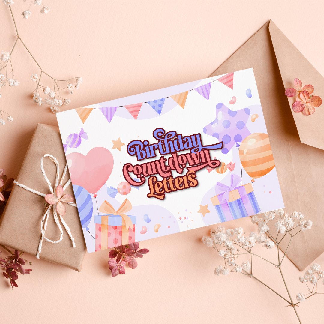 Set of 8 countdown letters to make each day special till birthday