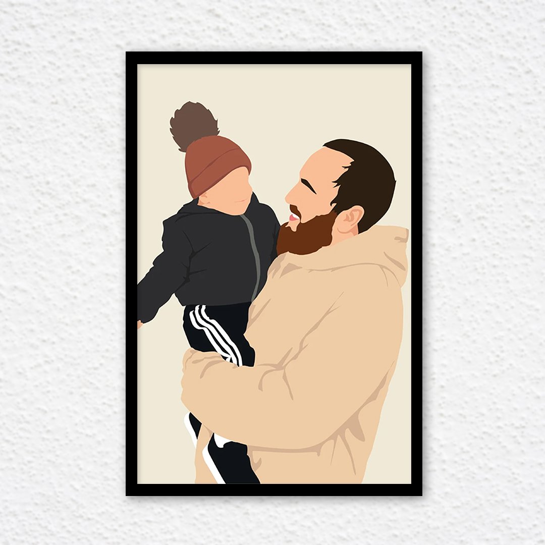 Faceless Portrait a line art frame photo converted to single stroke lined custom art