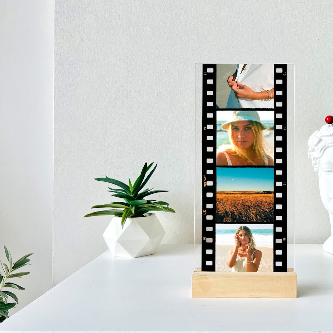 unique gift with personalized message and photo printed on acrylic spotify frame