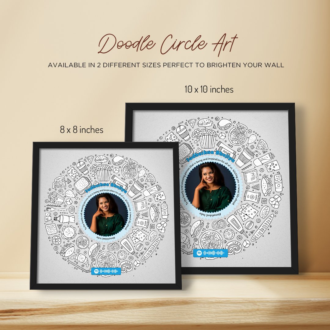 Doodle Art Frames a personalized unique gift to surprise on birthday or anniversary