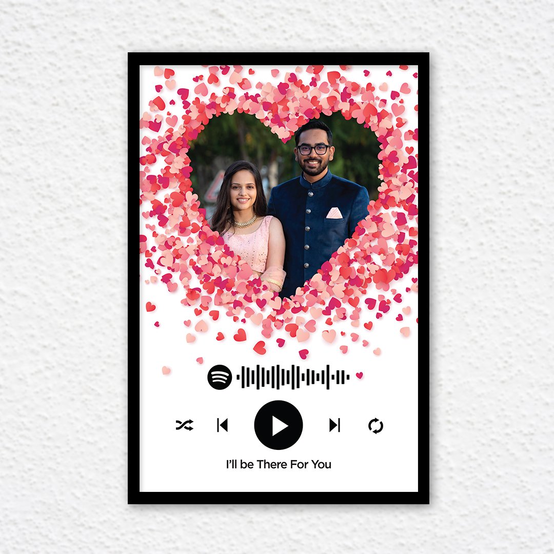 Frame of Love Printed Spotify Music with Frame and customization