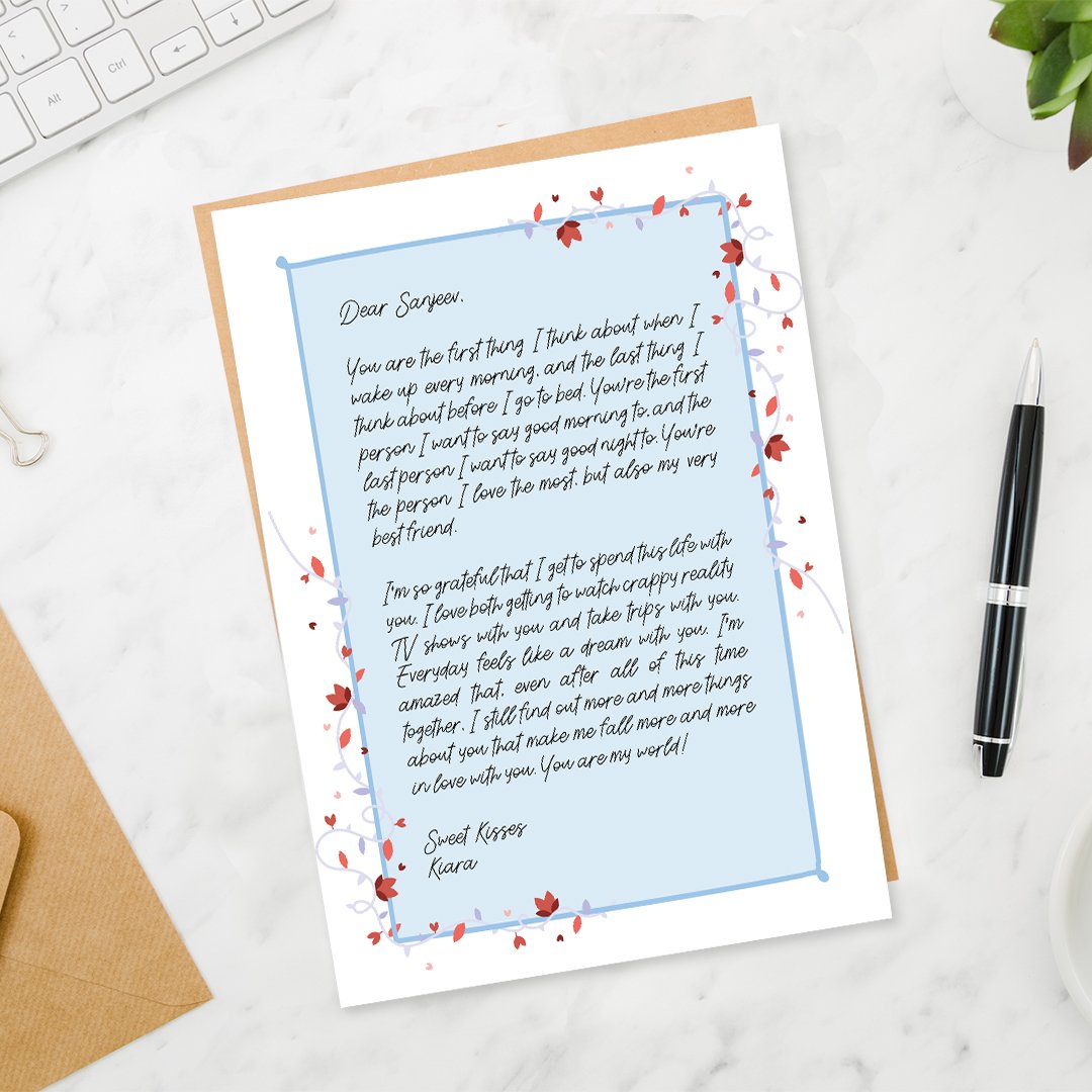 A set of heart felt love letters for him comes in a set of 10 beautiful letters