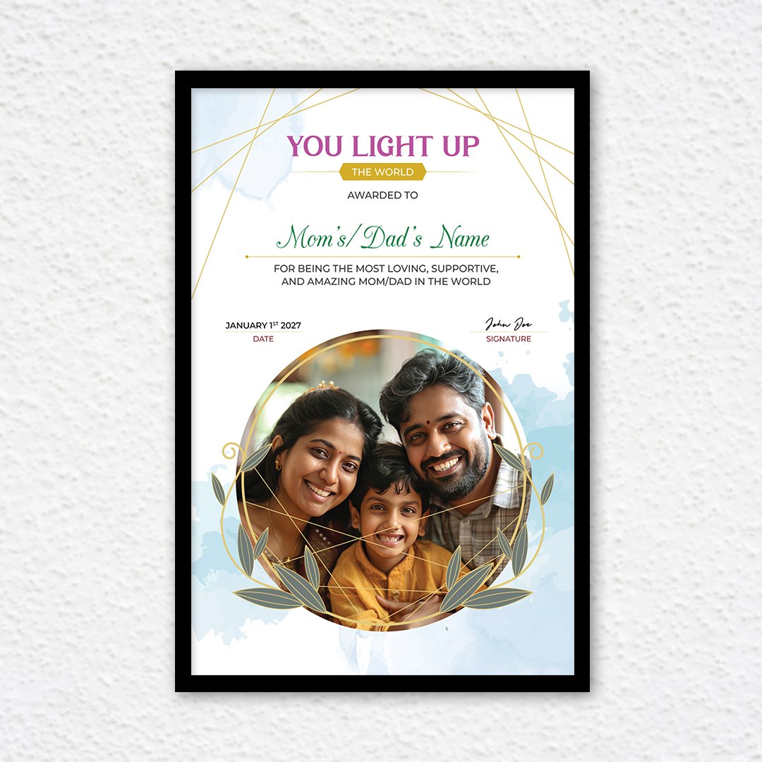 Life treasure memorable achievement put together in a creative certificate