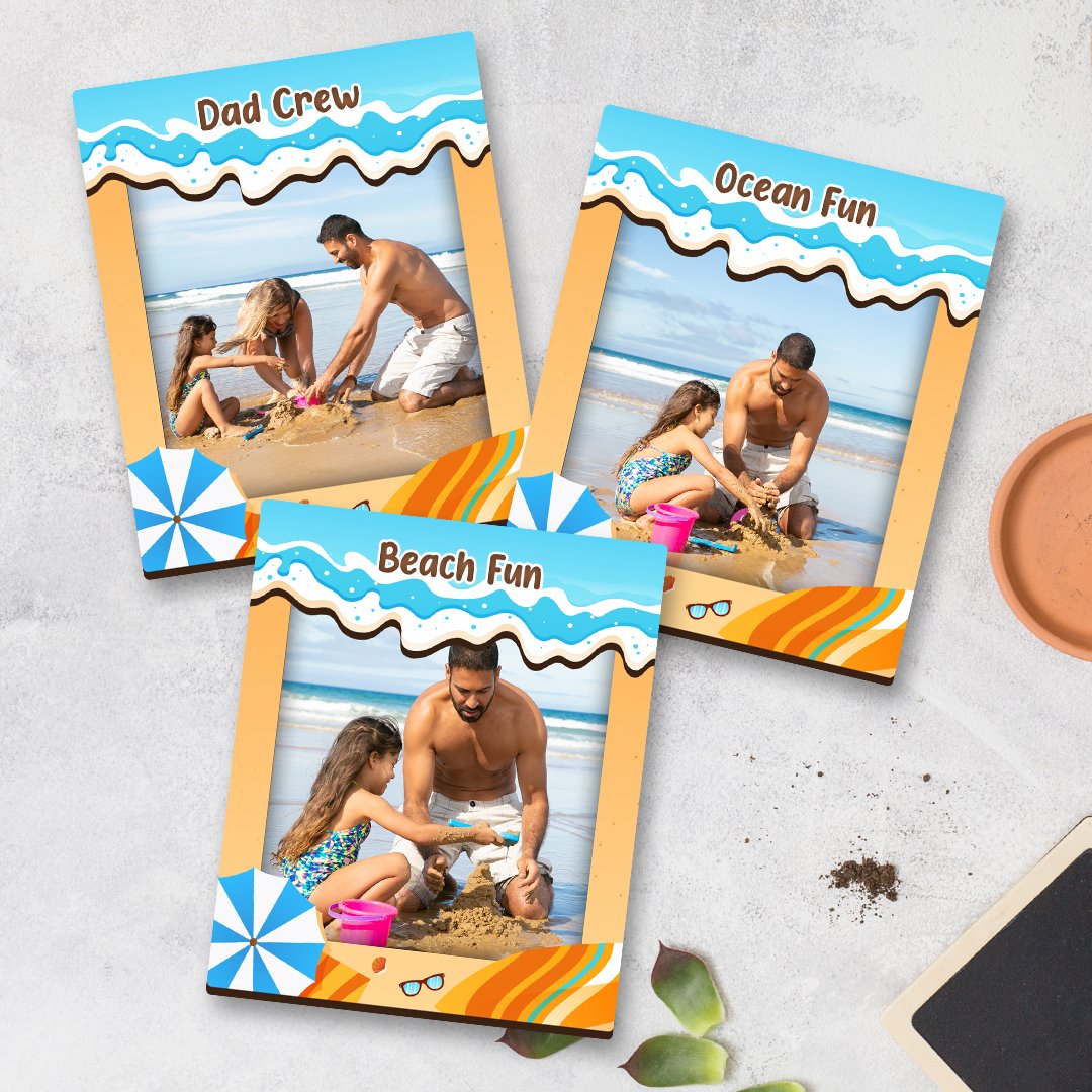 Ocean Crew wooden customized changeable photo fridge magnets