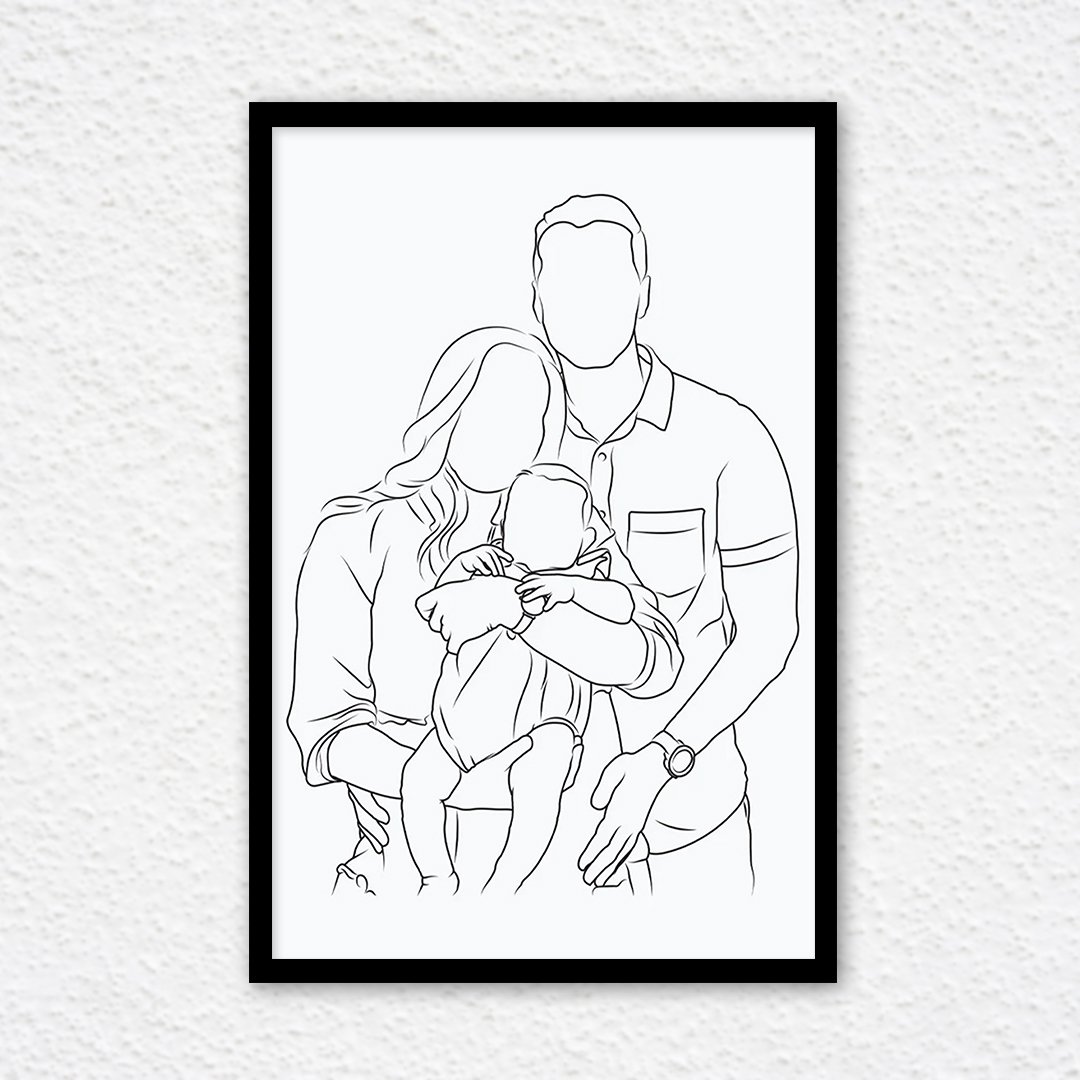 Plain Strokes a line art frame photo converted to single stroke lined custom art