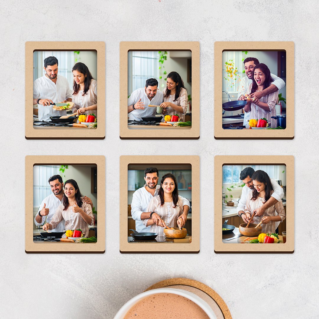 Simple Magnet wooden customized changeable photo fridge magnets