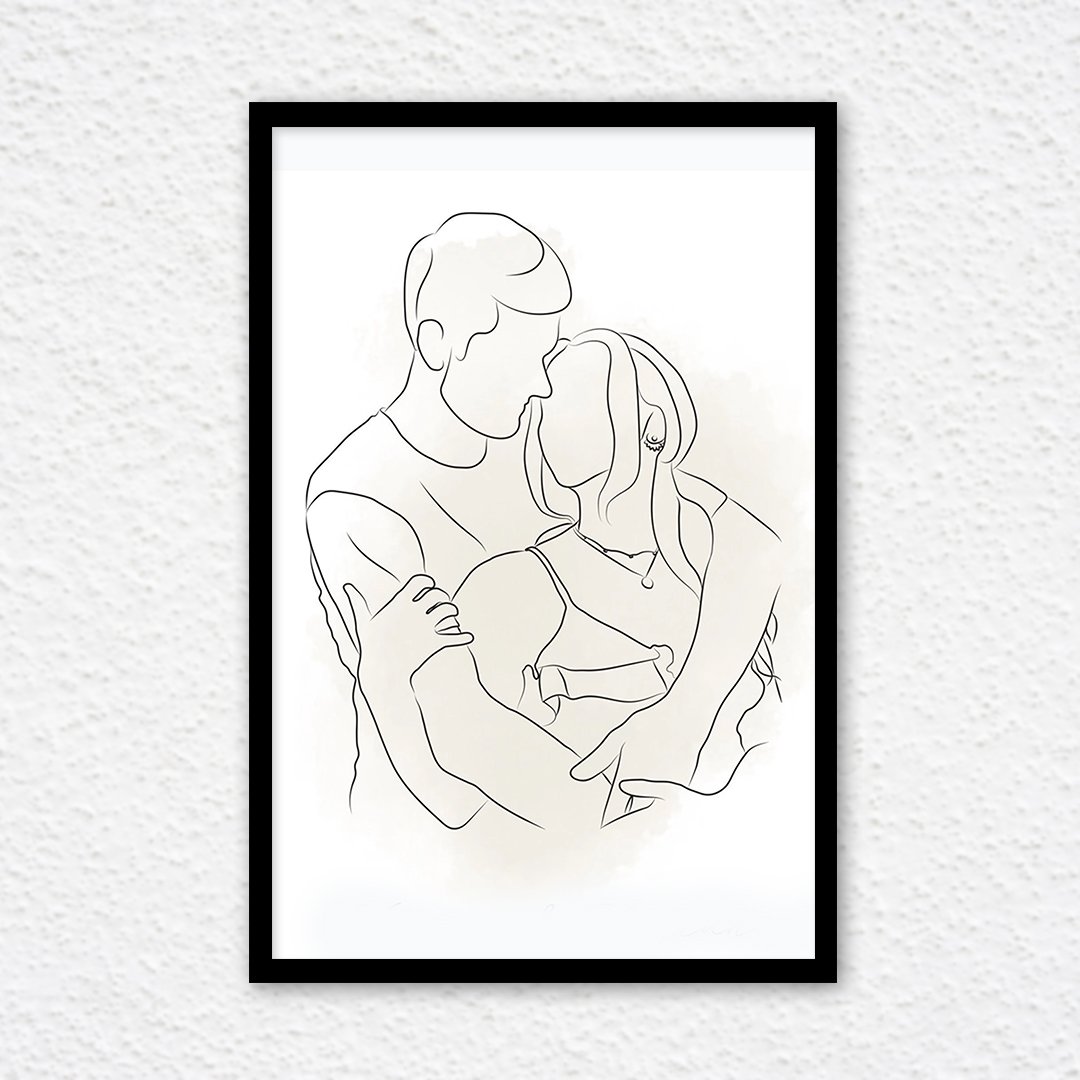 Watercolor Patch a line art frame photo converted to single stroke lined custom art